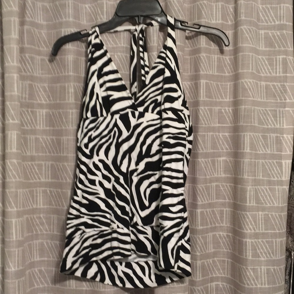 Zebra print banded halter